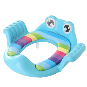 Baby <b>Potty</b> Seat With Handrails Large Size For 1-2 Years Kids Toilet <b>Training</b> PP Material Pink Green Blue Colors - Product Image 4