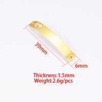 Conector de Barra Curva Arcoíris con Nombre Personalizado, Conector de Pulsera de Corazón, Acero Inoxidable, Rectángulo en Blanco para Pulsera, Fabricación DIY