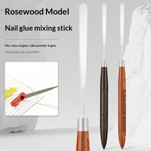 Espátula para Base <span class=keywords><strong>de</strong></span> Maquillaje Estilo Japonés, <span class=keywords><strong>Palo</strong></span> para Mezclar Colores y Ajustar Pegamento, Mango <span class=keywords><strong>de</strong></span> Madera <span class=keywords><strong>de</strong></span> Palisandro Natural, Acero Inoxidable - Product Image 1