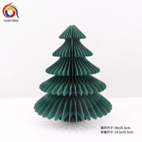 Décorations de Noël en papier épais pliable en nid d'abeille, fête festive, Père Noël, sapin de Noël, bonhomme de neige, lanterne, boule de fleurs en papier