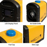 Chauffage au diesel portable tout-en-un à faible bruit, télécommandé 12V, adapté aux fourgons et aux camions