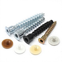 Vis de fixation en acier au carbone à tête hexagonale pour meubles, vis de connexion pour bois, pointe plate et pointe acérée pour l'assemblage d'armoires et d'escaliers