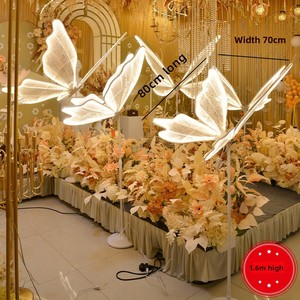Accessoires de décoration de salle de mariage, papillons en plastique illuminés, lumières de plafond pour allée, avec lumière jaune pour la zone de réception de mariage - Product Image 4