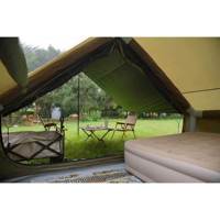 Tente de camping familiale gonflable imperméable à double couche en tissu Oxford 300D avec pompe à air et auvent pour 4 à 6 personnes