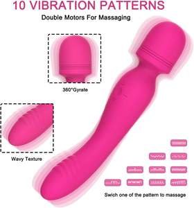 Vibrador de Doble Extremo 2 en 1 para Mujeres, Juguete Sexual de Silicona Suave, 10 Velocidades, Vibración Potente, Recargable, Masajeador Tipo Varita para Adultos - Product Image 4