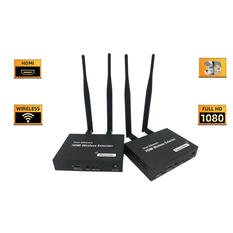 Kablosuz HDMI genişletici 1TX için 2/3/4 RX 100M 200M 2.4G/5G 1080P WiFi kablosuz HDMI AV verici ve alıcı için kamera TV