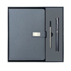 Ensemble de 5 carnets en cuir A5 avec logo personnalisé, ensemble cadeau de carnet et stylo pour cadeaux publicitaires promotionnels - Product Image 4