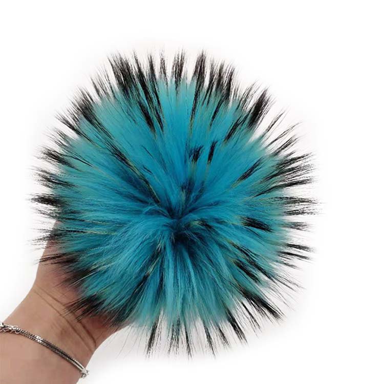 15 cm fluffy plush big colorful real raccoon fur pom pom ball for hats
