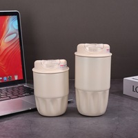 Mug à café isotherme en acier inoxydable à double paroi de 260 ml et 380 ml, tasse de voyage à isolation sous vide avec couvercle rabattable