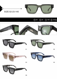 <strong>Men</strong> Black Square Sunglasses Logo Black Square Acetate <strong>Glasses</strong> Acetate Sunglasses High Quality 2026 - Product Image 3