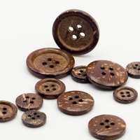 Assortiment de boutons en coquille de noix de coco écologiques, 6 tailles avec boîte d'organisation pour la couture et l'artisanat