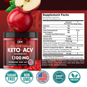 Penjualan laris rasa ceri 1100mg Keto ACV permen karet cuka sari apel dengan Ekstrak kacang kopi hijau prebiotik B <span class=keywords><strong>Vitamin</strong></span> - Product Image 2