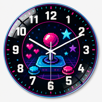 Grande horloge murale circulaire en verre pour sublimation 60x60cm, à piles, mécanique, silencieuse, design Art Déco Nature Morte pour impression DIY