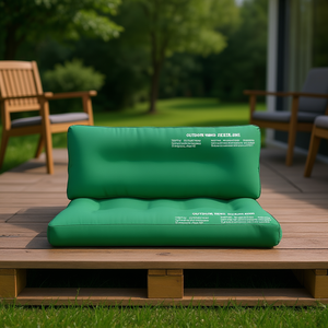 Coussin de palette d'extérieur vert 9,3 pouces, résistant aux UV, en polyester, rectangulaire, matelassé, solide, pour toutes les saisons - Product Image 2
