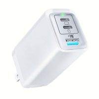 Chargeur USB C 65W 3 ports, chargeur rapide GaN, chargeur USB Type C PD, charge rapide 3.0, adaptateur secteur pour téléphone portable
