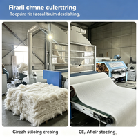 Ligne de production entièrement automatique à grande vitesse Henju pour l'ouverture et le cardage de fibres de coton sans colle, capacité de 250 kg/h pour les produits matelassés