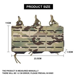 SINAIRSOFT - Bolsa Táctica Triple para Cargadores, Corte Láser, Camuflaje, Nailon 500D, Molle, para Cargadores de 5.56 mm - Product Image 5