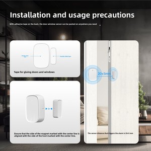 Sensor Magnetik Pintu & Jendela Graffiti Smart Home ZigBee dengan Tampilan Aplikasi <span class=keywords><strong>Alarm</strong></span> Keamanan Nirkabel Tanpa Kamera Baterai CR2032 3V - Product Image 3