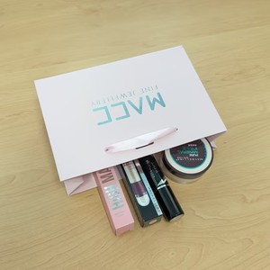 Custom Light Pink <b>Paper</b> Shopping Bags - 667C Pantone Pink with Silver Foil Stamping Logo for Cosmetics Jewelry Packaging - Product Image 4