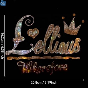 Motif thermocollant en strass '<span class=keywords><strong>Bonjour</strong></span> 2026' pour le Nouvel An 2026, idéal pour la décoration de vêtements de fête du Réveillon et le DIY - Product Image 3