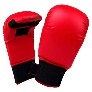 Mitones de karate de combate de alta calidad para adultos, pantalones cortos de karate de artes marciales de Color azul, rojo y blanco sin protección para el pulgar - Product Image 1