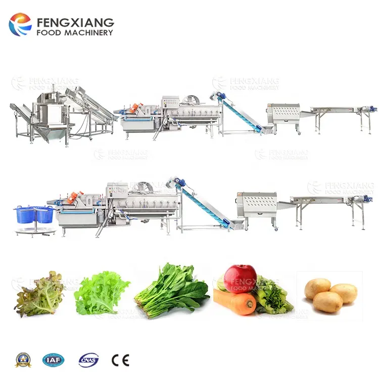 Vortex Typ Automatische Obst Gemüse Waschen Dehydratisierung Verarbeitung Linie