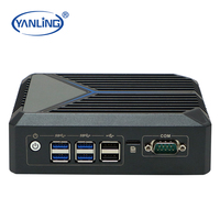 Mini Ordenador Industrial sin Ventilador Yanling N1221, Mini PC Integrado de Bajo Consumo J6412 con RAM DDR4 para Enchufe de Australia y Estados Unidos