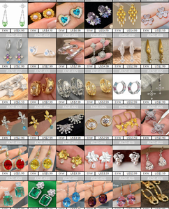 aretes de canasta fine <b>clip</b>-<b>on</b> earrings plata 925 italiana pendientes de perlas plata 925 juego de collares y aretes earrings - Product Image 5