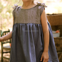 Robe d'été respirante pour bébé fille, style personnalisé, ODM, à volants, en coton ajouré, imprimé tulipe, avec bretelles à nœuds
