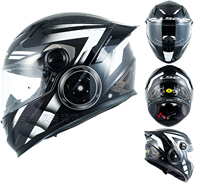 Certificado ECE/DOT Original LS2 FF300 Casco Integral para Hombre y Mujer, Talla Grande, Antivaho, con Certificación para Motocicleta, Alerón Trasero