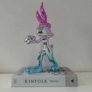 Figurine <span class=keywords><strong>de</strong></span> <span class=keywords><strong>lapin</strong></span> <span class=keywords><strong>de</strong></span> boxe à longues oreilles en résine colorée électroplaquée, style nordique <span class=keywords><strong>de</strong></span> luxe, prête à être expédiée, pour la décoration <span class=keywords><strong>de</strong></span> la maison, du bureau ou du salon - Product Image 2