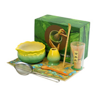 Ensemble de thé matcha en céramique, cadeau, bol mélangeur, mousseur à lait, tamis, cuillère, fouet, support - Outils en porcelaine écologiques pour la cérémonie du thé