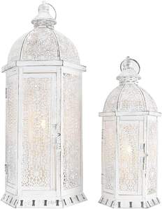 Farol de Hierro Plateado Duradero de Alta Calidad para Decoración del Hogar Elegante Hecha a Mano, Ocasiones Festivas, Uso en Interiores y Exteriores - Product Image 5