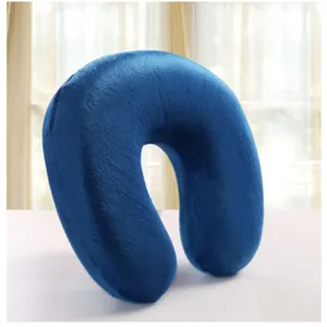 优质便携式产品舒适材料柔软触摸u型短毛绒旅行枕头