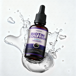 Gocce Liquide di Collagene Certificato con Biotina per Capelli, Pelle e Unghie, Supporto per Adulti, Personalizzabile, Certificato GMP HACCP FSSC - Product Image 1