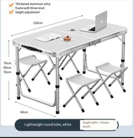 Table pliante moderne en alliage d'aluminium sur mesure pour la vente en gros, mobilier d'extérieur, stand de marché nocturne, table portable à levage simple