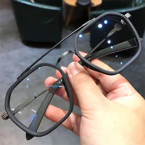 Lunettes Qsky populaires haut de gamme pour hommes, anti-lumière bleue, anti-radiation, pour ordinateur, monture carrée TR90 à double pont, style pilote - Product Image 2