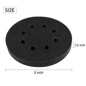 Tampon de ponçage noir de 5 pouces à 8 trous, sans poussière, avec support auto-agrippant, accessoires de ponçage pour polissage automobile - Product Image 3