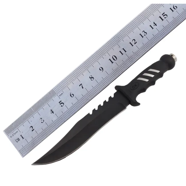 knife Specialized pp rubber ring handle stainless steel fixed blade survival hunting camping outdoor knife