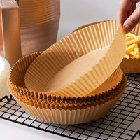 Papier sulfurisé jetable écologique, résistant au four, rond et carré, imperméable, 100 pièces, pour friteuse à air et pâtisserie