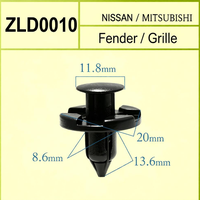 Rivets à pression personnalisés pour fixations automobiles, clips de carrosserie en nylon pour Mitsubishi avec service OEM, nouveauté