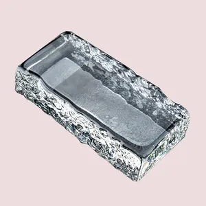Pared de partición de ladrillo de cristal de fusión en caliente, transparente, cuadrada, personalizada, precio de ladrillo de cristal sólido, barato, venta al por mayor