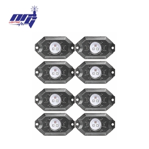 ไฟ<span class=keywords><strong>ร็</strong></span><span class=keywords><strong>อค</strong></span> RGB LED 8ชิ้น<span class=keywords><strong>90</strong></span>-30โวลต์36วัตต์มีหลายสีกันน้ำโหมดฟังเพลงไฟใต้ถนน UTV LED 8ชิ้น - Product Image 5