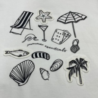 T-shirt d'été pour homme en coton peigné blanc, broderie appliquée personnalisée, coupe oversize, manches courtes, décontracté, streetwear