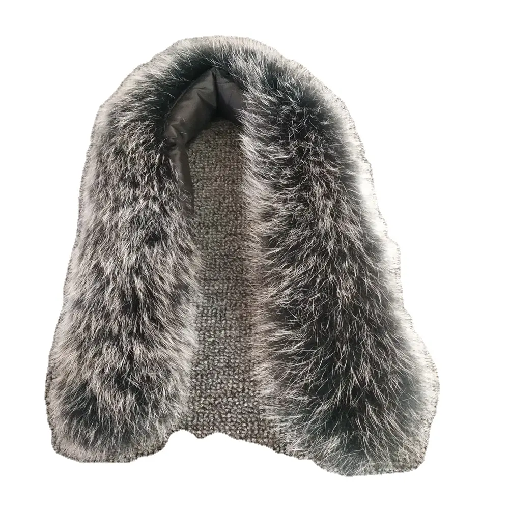 Fashionable High Quality Genuine Fox Fur collar For Jacket Hood Detachable Fox Fur Collar Trimming