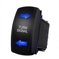 Interrupteur à bascule LED bleu 20A 24V DPST 5 broches vertical ON/OFF gravé au laser IP66 en plastique pour panneau de voiture ou bateau
