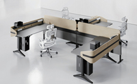 Bureau électrique de direction moderne et luxueux, convertible, réglable en hauteur, avec cadre en acier et plateau en mélamine, 3 niveaux, intelligent