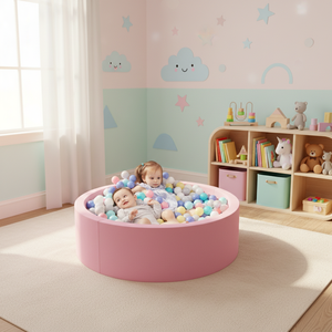 Jouet Sensoriel d'Intérieur en Éponge Ronde pour Enfants et Bébés, Ensemble de Jeu Doux Personnalisé pour Tout-Petits, <span class=keywords><strong>Piscine</strong></span> à Balles Rose - Product Image 1