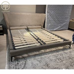 Cama doble <span class=keywords><strong>de</strong></span> tela <span class=keywords><strong>de</strong></span> diseño moderno para dormitorio, hotel, apartamento o villa - Product Image 6