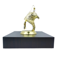 Vente directe usine : Trophée en métal tête d'oiseau dorée, récompense artisanale en métal de qualité supérieure avec base en marbre pour coupes de ligue des champions et plaques
